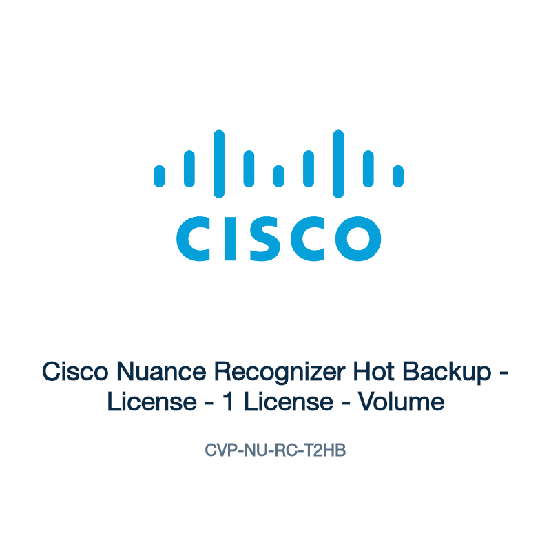 CVP-NU-RC-T2HB: Cisco Nuance Recognizer Hot Backup