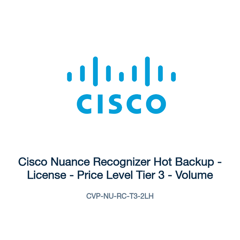 CVP-NU-RC-T3-2LH: Cisco Nuance Recognizer Hot Backup