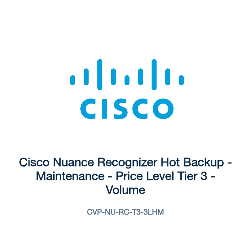CVP-NU-RC-T3-3LHM: Cisco Nuance Recognizer Hot Backup