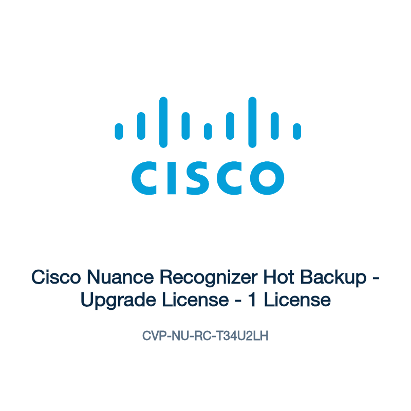 CVP-NU-RC-T34U2LH: Cisco Nuance Recognizer Hot Backup