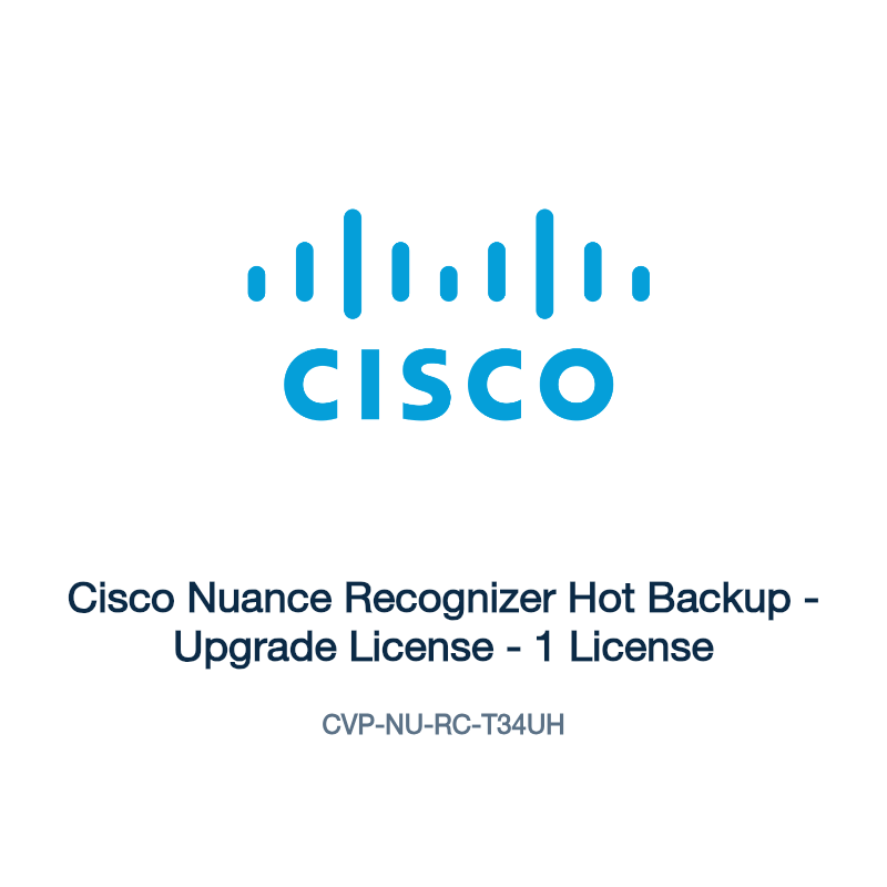 CVP-NU-RC-T34UH: Cisco Nuance Recognizer Hot Backup