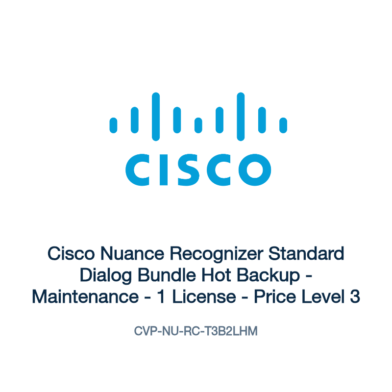 CVP-NU-RC-T3B2LHM: Cisco Nuance Recognizer Standard Dialog Bundle Hot Backup