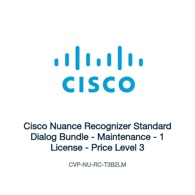 CVP-NU-RC-T3B2LM: Cisco Nuance Recognizer Standard Dialog Bundle