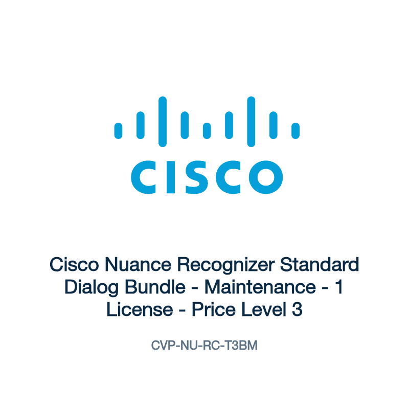 CVP-NU-RC-T3BM: Cisco Nuance Recognizer Standard Dialog Bundle
