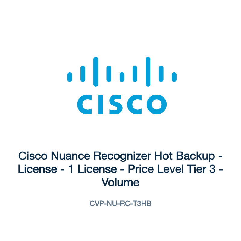 CVP-NU-RC-T3HB: Cisco Nuance Recognizer Hot Backup