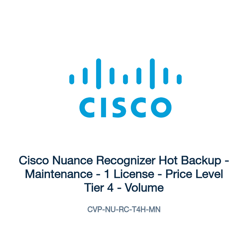 CVP-NU-RC-T4H-MN: Cisco Nuance Recognizer Hot Backup