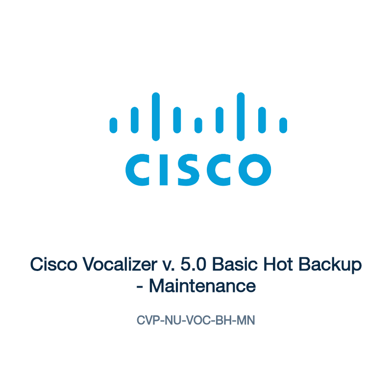 CVP-NU-VOC-BH-MN: Cisco Vocalizer v. 5.0 Basic Hot Backup