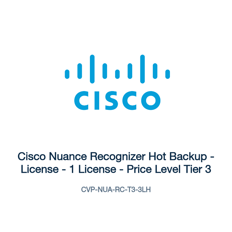 CVP-NUA-RC-T3-3LH: Cisco Nuance Recognizer Hot Backup