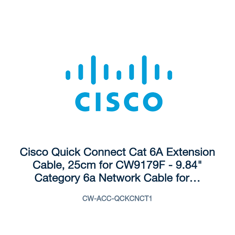 CW-ACC-QCKCNCT1: Cisco Quick Connect Cat 6A Extension Cable, 25cm for CW9179F
