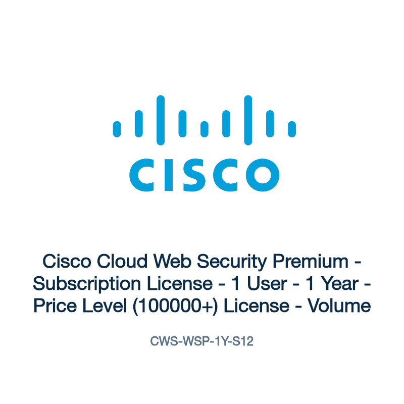 CWS-WSP-1Y-S12: Cisco Cloud Web Security Premium