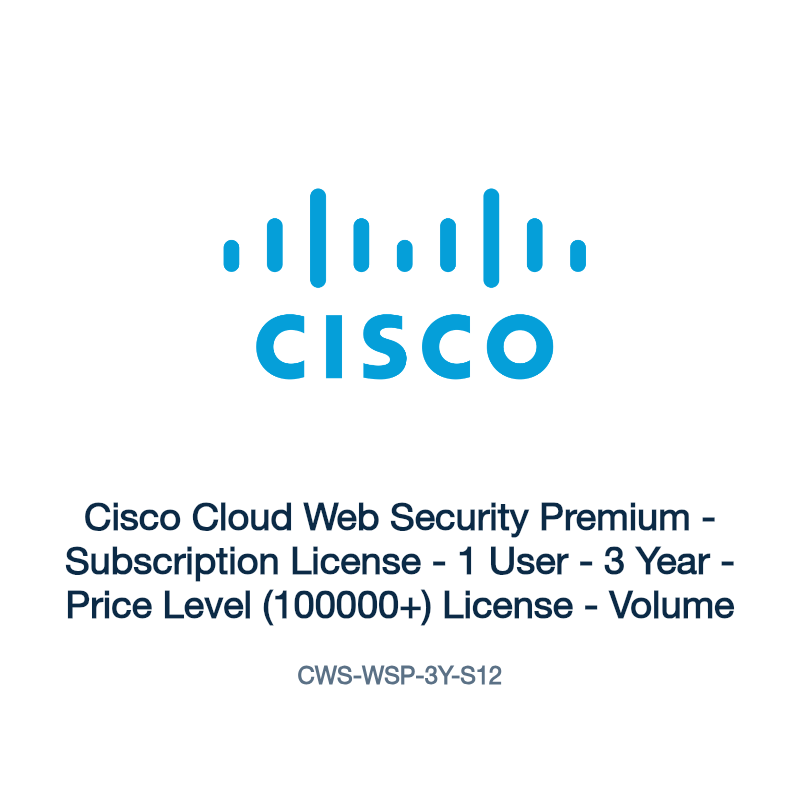 CWS-WSP-3Y-S12: Cisco Cloud Web Security Premium