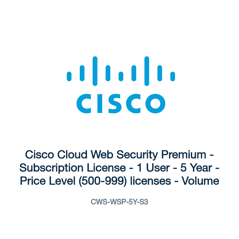 CWS-WSP-5Y-S3: Cisco Cloud Web Security Premium