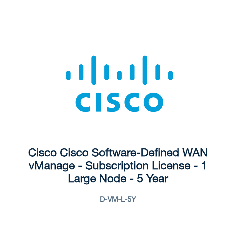 D-VM-L-5Y: Cisco Cisco Software-Defined WAN vManage