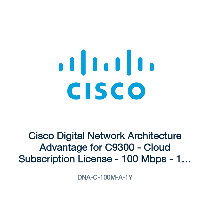 DNA-C-100M-A-1Y: Cisco Digital Network Architecture Advantage for C9300