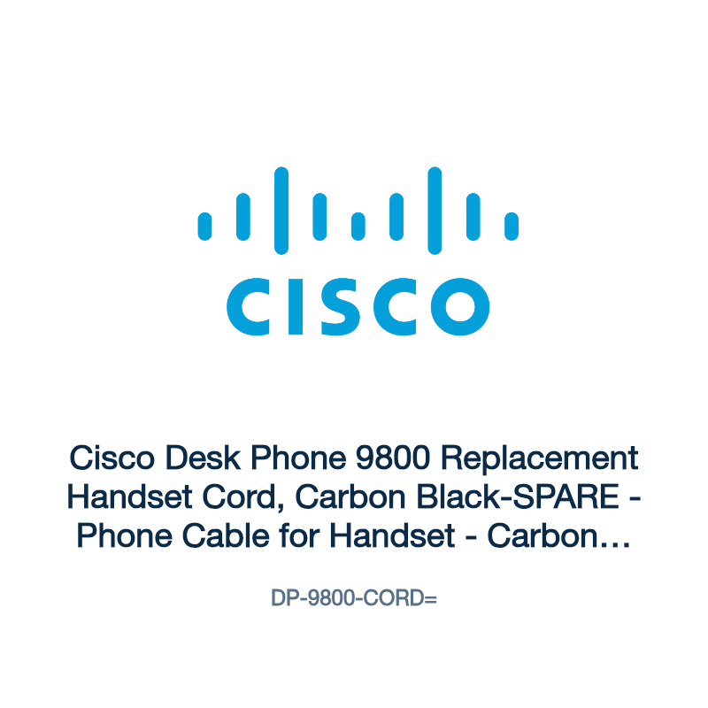 DP-9800-CORD=: Cisco Desk Phone 9800 Replacement Handset Cord, Carbon Black-SPARE