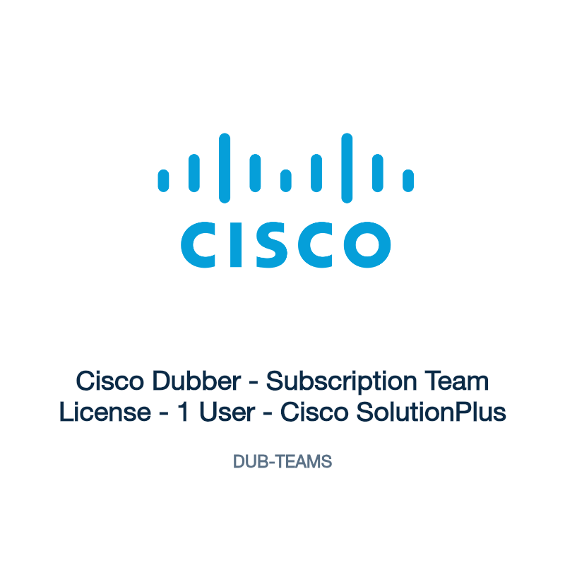 DUB-TEAMS: Cisco Dubber - Subscription Team License - 1 User - Cisco SolutionPlus