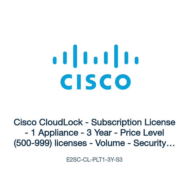 E2SC-CL-PLT1-3Y-S3: Cisco CloudLock - Subscription License - 1 Appliance - 3 Year