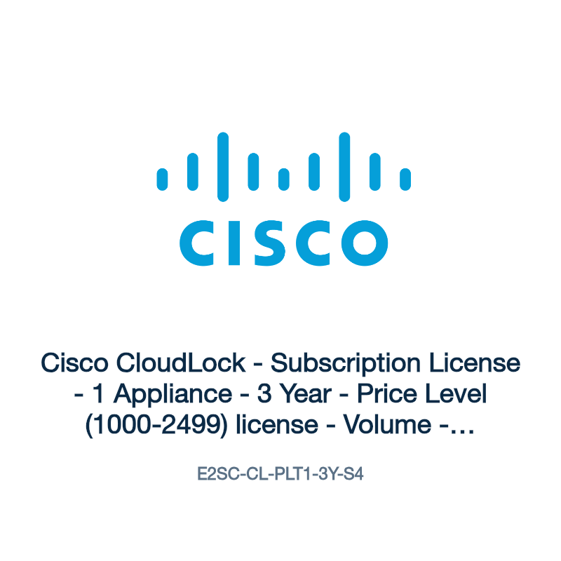 E2SC-CL-PLT1-3Y-S4: Cisco CloudLock - Subscription License - 1 Appliance - 3 Year