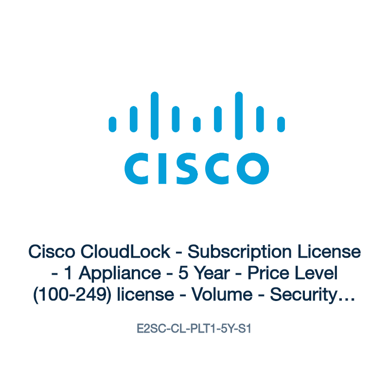 E2SC-CL-PLT1-5Y-S1: Cisco CloudLock - Subscription License - 1 Appliance - 5 Year