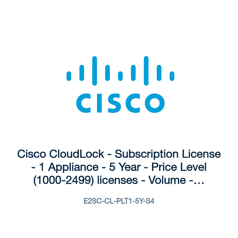 E2SC-CL-PLT1-5Y-S4: Cisco CloudLock - Subscription License - 1 Appliance - 5 Year