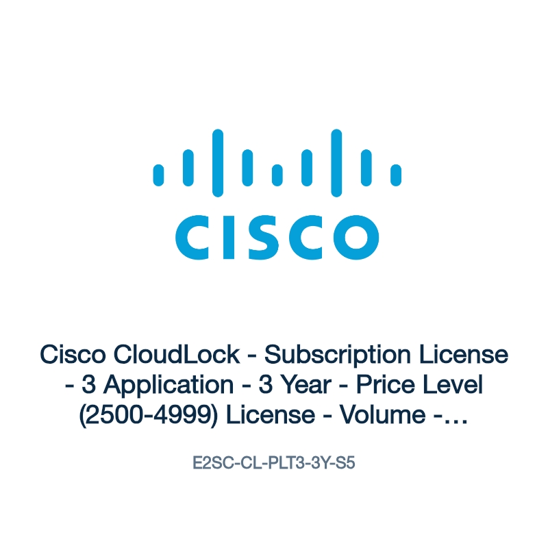 E2SC-CL-PLT3-3Y-S5: Cisco CloudLock - Subscription License - 3 Application - 3 Year