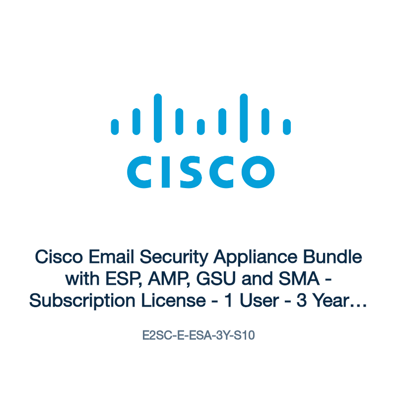 E2SC-E-ESA-3Y-S10: Cisco Email Security Appliance Bundle with ESP, AMP, GSU and SMA