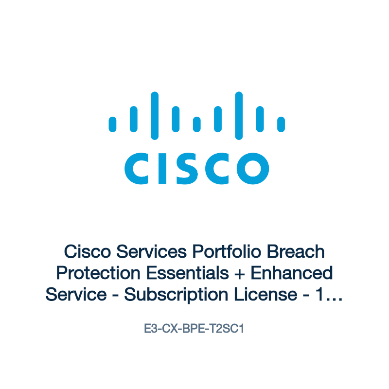 E3-CX-BPE-T2SC1: Cisco Services Portfolio Breach Protection Essentials + Enhanced