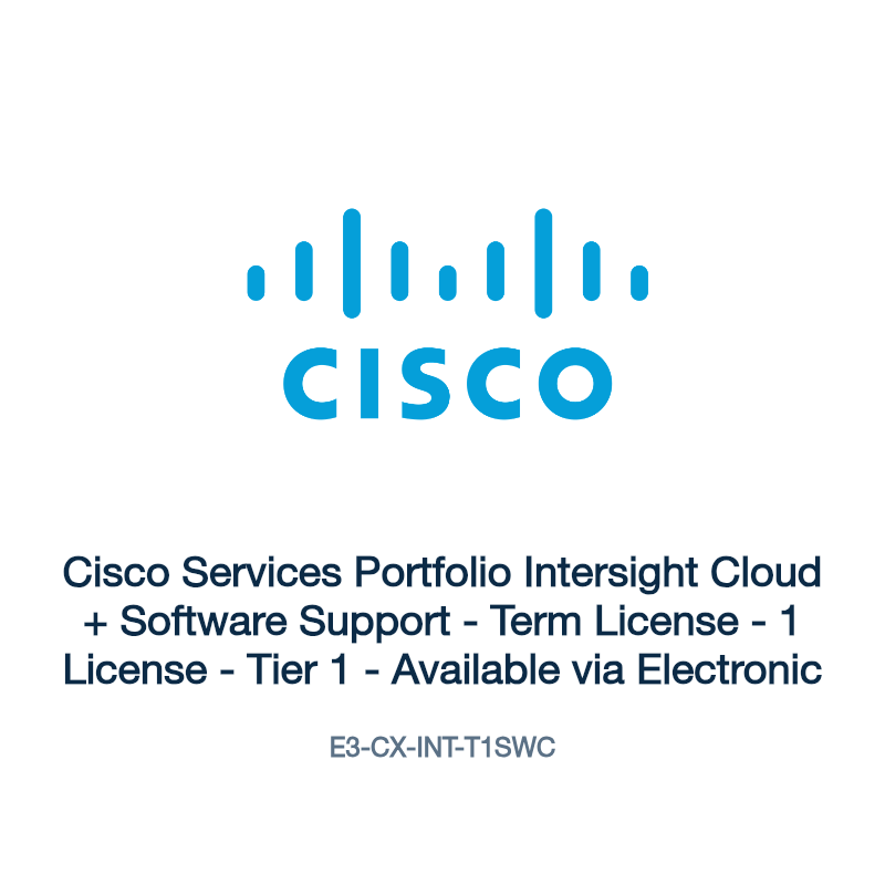 E3-CX-INT-T1SWC: Cisco Services Portfolio Intersight Cloud + Software Support