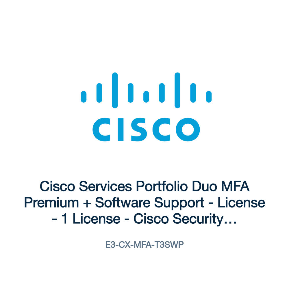 E3-CX-MFA-T3SWP: Cisco Services Portfolio Duo MFA Premium + Software Support