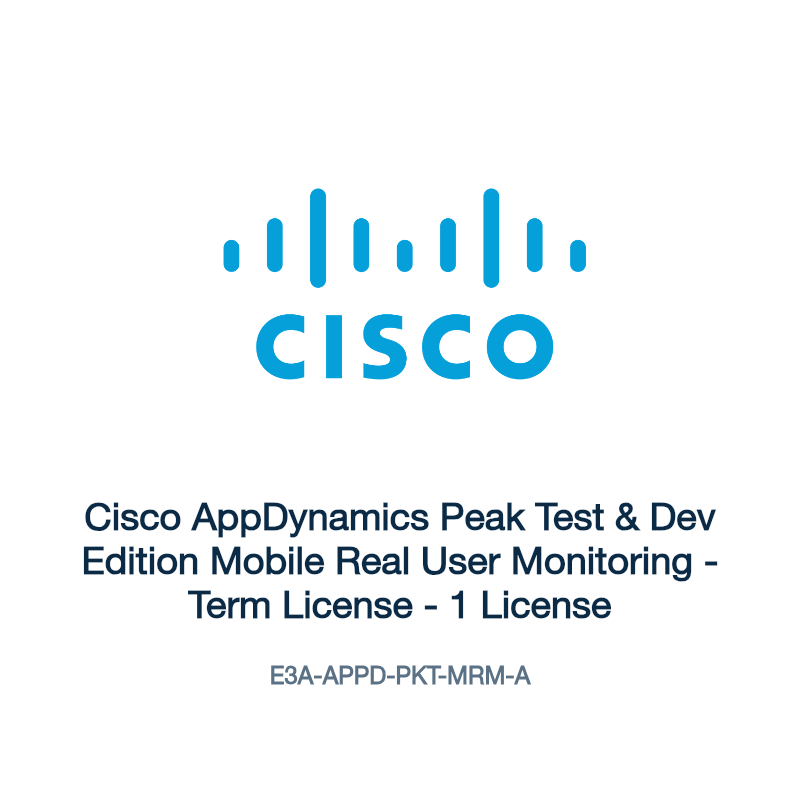 E3A-APPD-PKT-MRM-A: Cisco AppDynamics Peak Test & Dev Edition Mobile Real User Monitoring