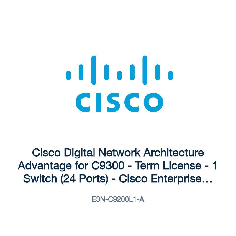 E3N-C9200L1-A: Cisco Digital Network Architecture Advantage for C9300