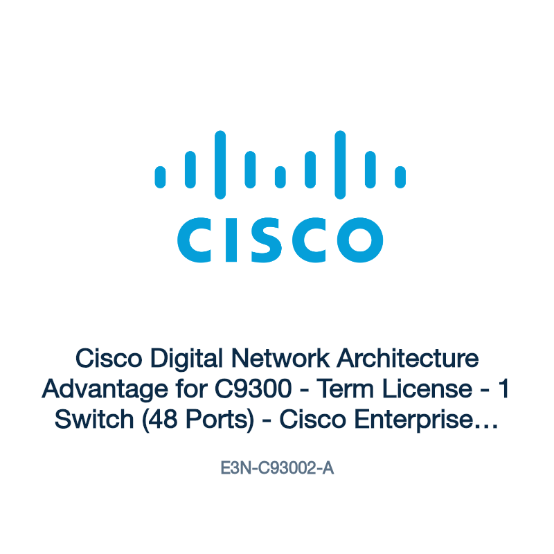 E3N-C93002-A: Cisco Digital Network Architecture Advantage for C9300