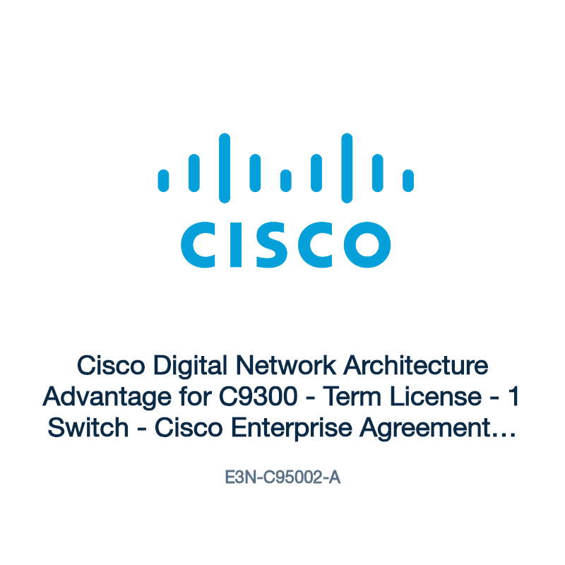 E3N-C95002-A: Cisco Digital Network Architecture Advantage for C9300