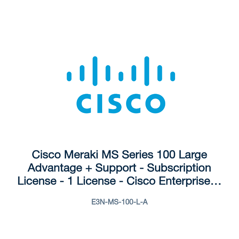 E3N-MS-100-L-A: Cisco Meraki MS Series 100 Large Advantage + Support