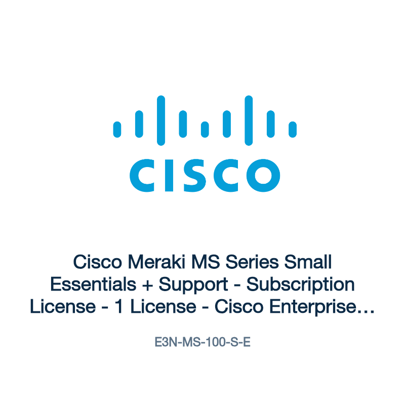 E3N-MS-100-S-E: Cisco Meraki MS Series Small Essentials + Support