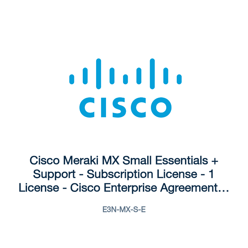 E3N-MX-S-E: Cisco Meraki MX Small Essentials + Support
