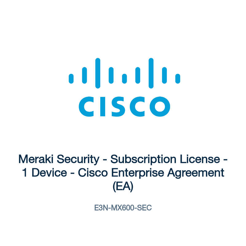 E3N-MX600-SEC: Meraki Security - Subscription License - 1 Device