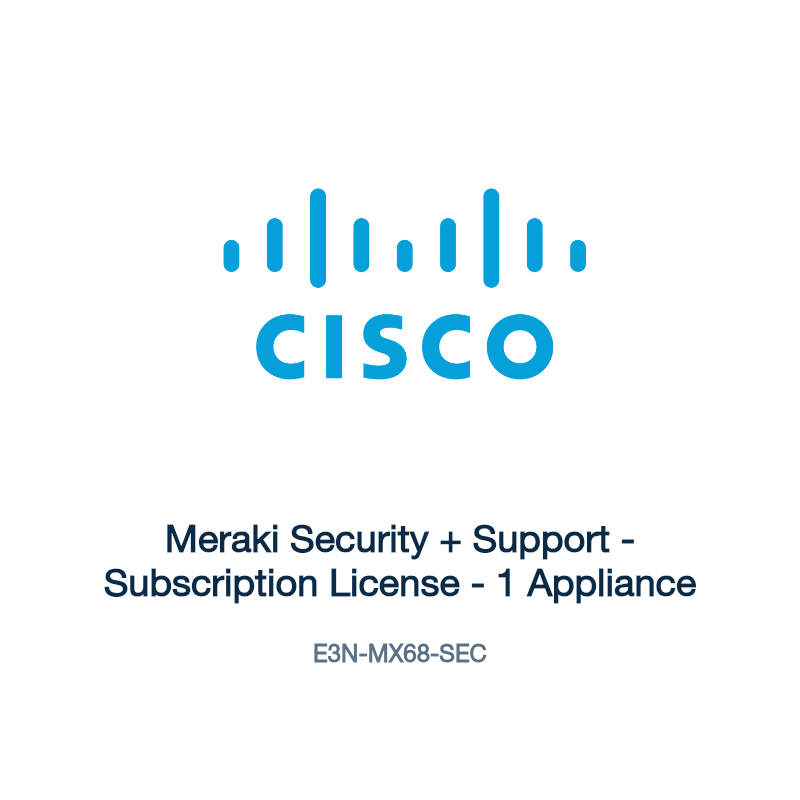 E3N-MX68-SEC: Meraki Security + Support