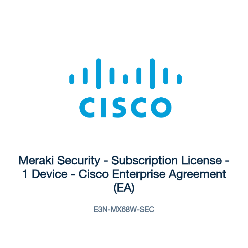 E3N-MX68W-SEC: Meraki Security - Subscription License - 1 Device