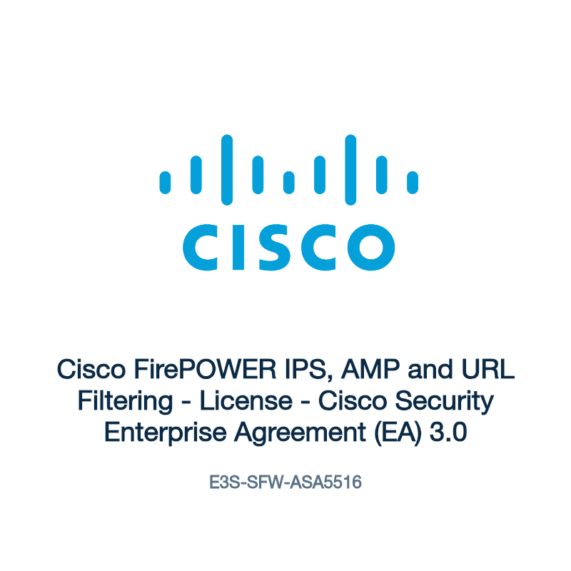 E3S-SFW-ASA5516: Cisco FirePOWER IPS, AMP and URL Filtering