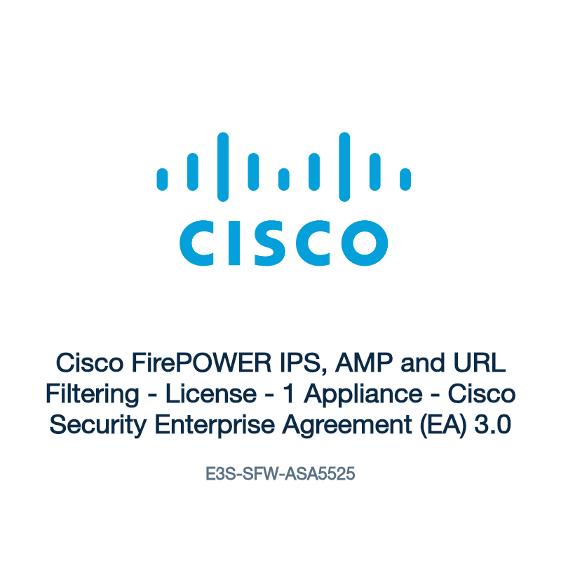 E3S-SFW-ASA5525: Cisco FirePOWER IPS, AMP and URL Filtering