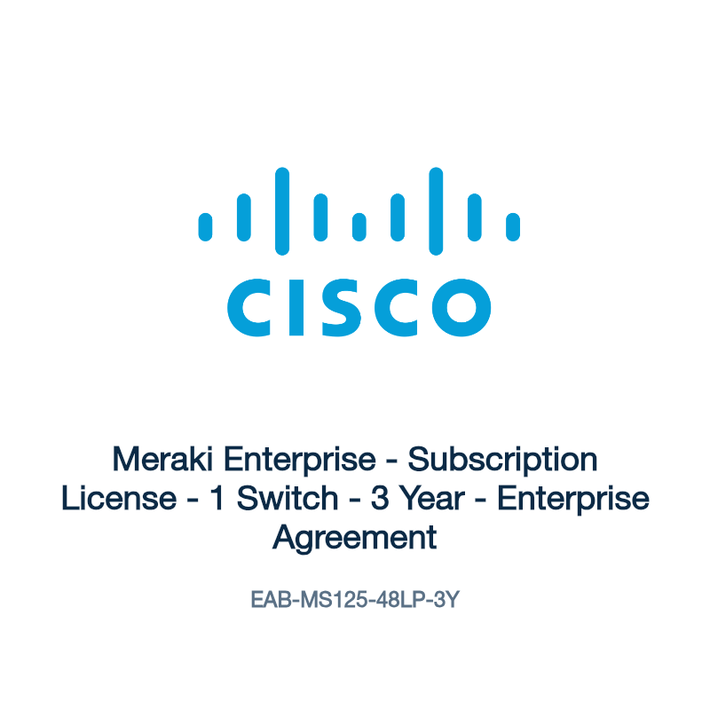 EAB-MS125-48LP-3Y: Meraki Enterprise