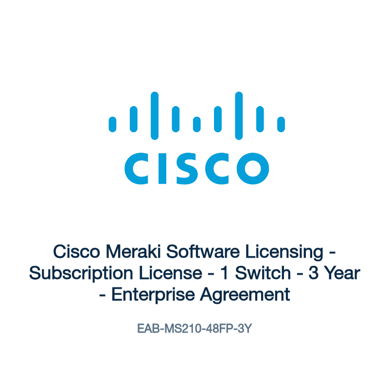 EAB-MS210-48FP-3Y: Cisco Meraki Software Licensing