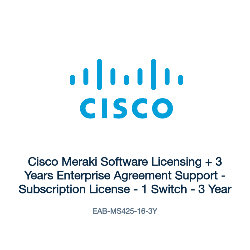 EAB-MS425-16-3Y: Cisco Meraki Software Licensing + 3 Years Enterprise Agreement Support