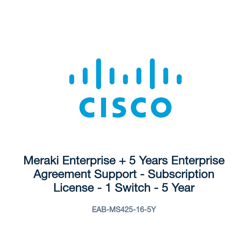 EAB-MS425-16-5Y: Meraki Enterprise + 5 Years Enterprise Agreement Support