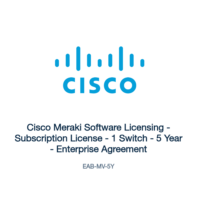 EAB-MV-5Y: Cisco Meraki Software Licensing