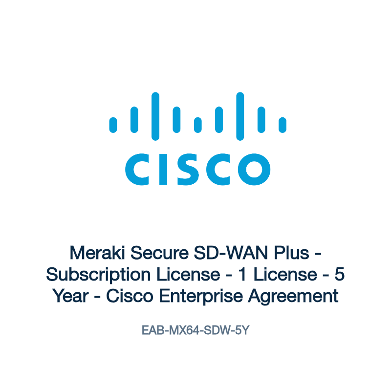 EAB-MX64-SDW-5Y: Meraki Secure SD-WAN Plus