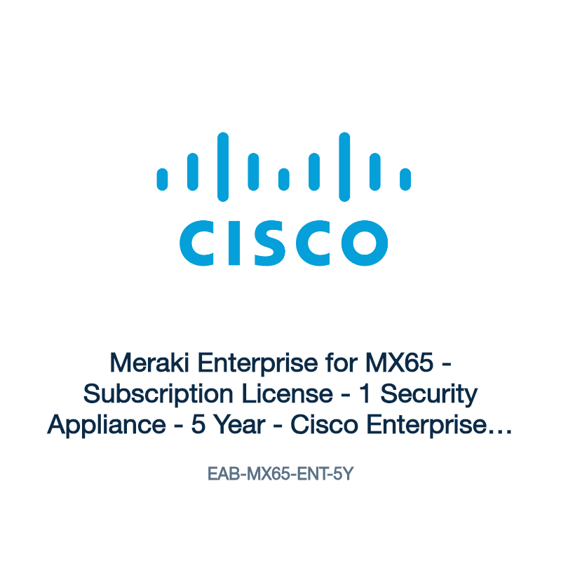 EAB-MX65-ENT-5Y: Meraki Enterprise for MX65