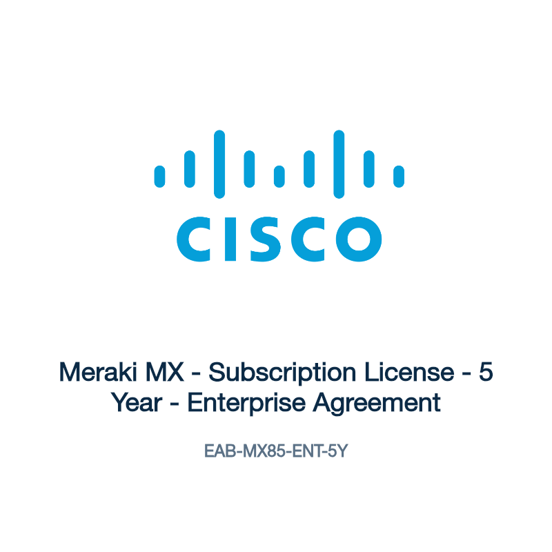 EAB-MX85-ENT-5Y: Meraki MX - Subscription License - 5 Year - Enterprise Agreement