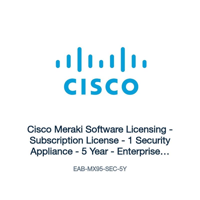 EAB-MX95-SEC-5Y: Cisco Meraki Software Licensing